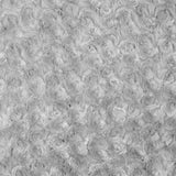 Silver Minky Rosebud Fabric