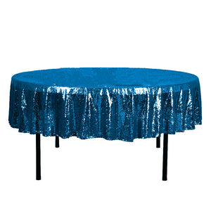 90" Royal Blue Glitz Sequin Round Tablecloth