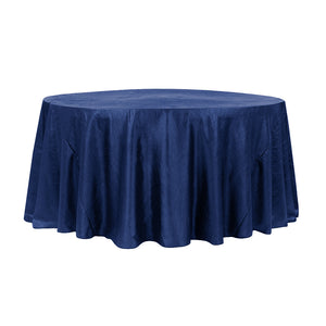 132" Royal Blue Crinkle Crushed Taffeta Round Tablecloth