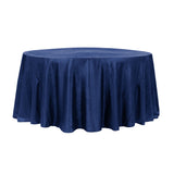 132" Royal Blue Crinkle Crushed Taffeta Round Tablecloth