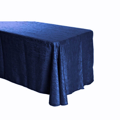 Royal Blue Crinkle Crushed Taffeta Rectangular Tablecloth 90 x 132
