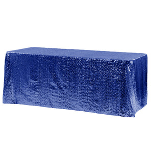 Royal Blue Glitz Sequin Rectangular Tablecloth 90 x 156"