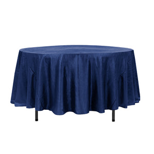 108" Royal Blue Crinkle Crushed Taffeta Round Tablecloth