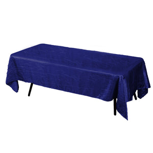 Royal Blue Crinkle Crushed Taffeta Rectangular Tablecloth 60 x 108"