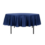 90" Royal Blue Crinkle Crushed Taffeta Round Tablecloth