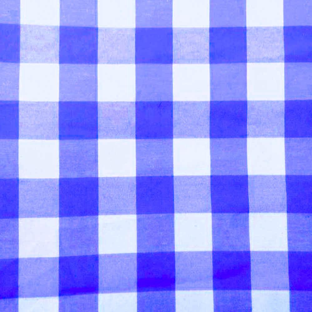 Royal Checkered Gingham 1" Poly Cotton Fabric
