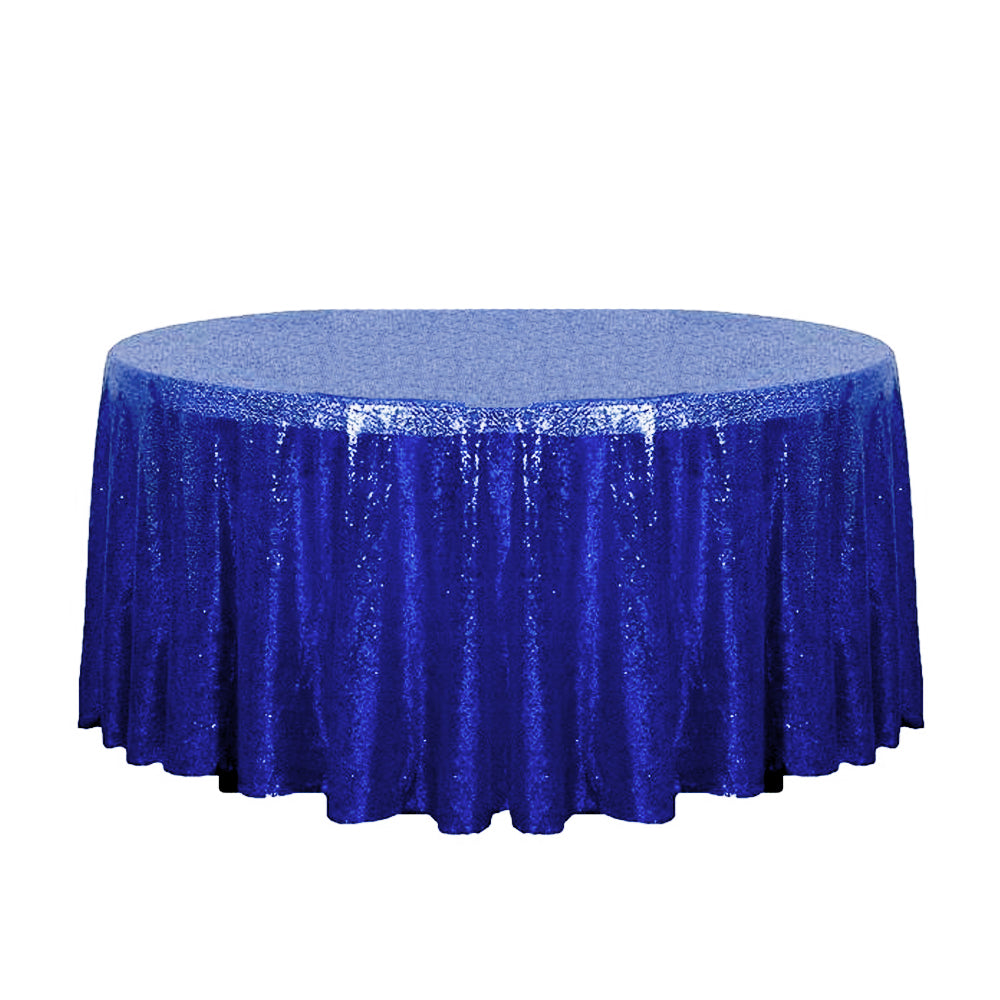 120" Royal Blue Glitz Sequin Round Tablecloth