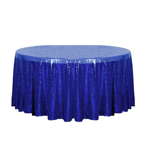 120" Royal Blue Glitz Sequin Round Tablecloth