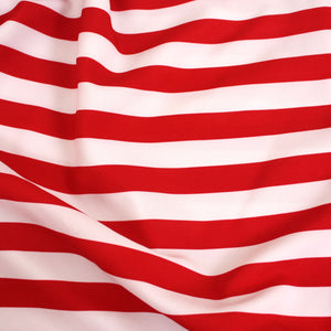 1/2" Half inch Red White Spandex Fabric