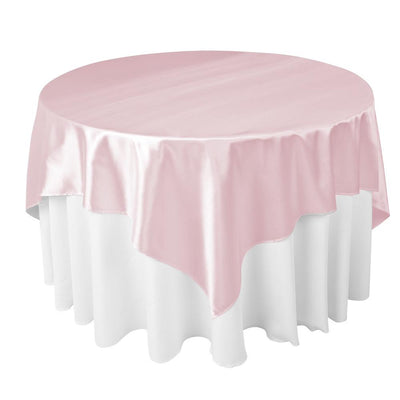 Pink Satin Overlay Tablecloth 60
