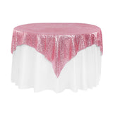 Pink Sequins Overlay Square Tablecloth 72" x 72"