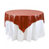 Red Sequins Overlay Tablecloth 60" x 60"