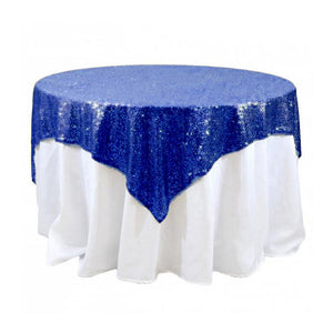 Royal Sequins Overlay Square Tablecloth 85" x 85"