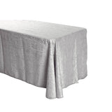Silver Crinkle Crushed Taffeta Rectangular Tablecloth 90 x 156"