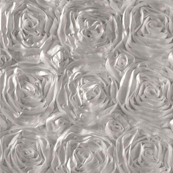 Rosette Satin Silver Fabric