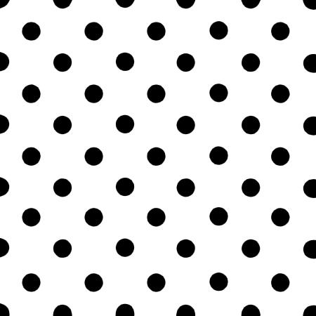 Small Black Dots on White Poly Cotton Fabric