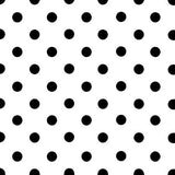 Small Black Dots on White Poly Cotton Fabric