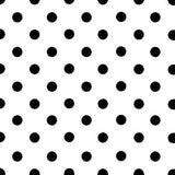 Small Black Dots on White Poly Cotton Fabric