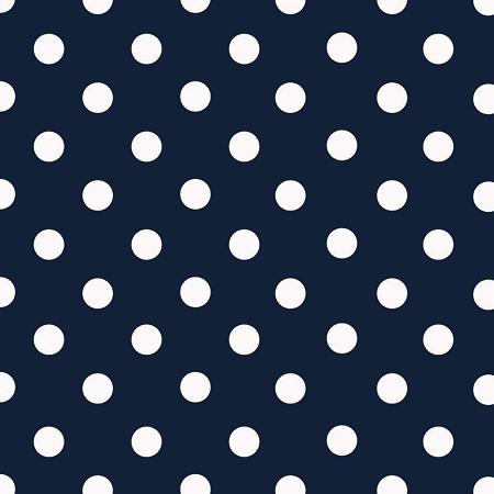 Small White Dots on Navy Poly Cotton Fabric