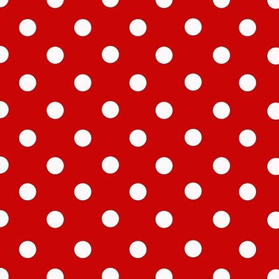 Small White Dots on Red Poly Cotton Fabric