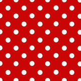 Small White Dots on Red Poly Cotton Fabric