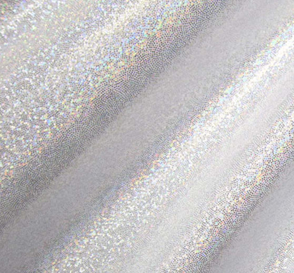 Silver Black Hologram Mini Dots Spandex Fabric