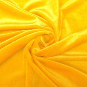 Yellow Velvet Stretch Fabric