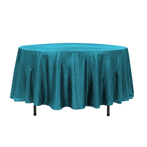 108" Teal Crinkle Crushed Taffeta Round Tablecloth