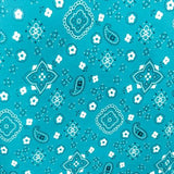 Turquoise Paisley Bandana Poly Cotton Fabric