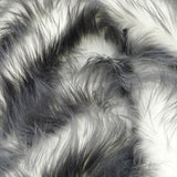 Gray Faux Fur Candy Shaggy Fabric Long Pile