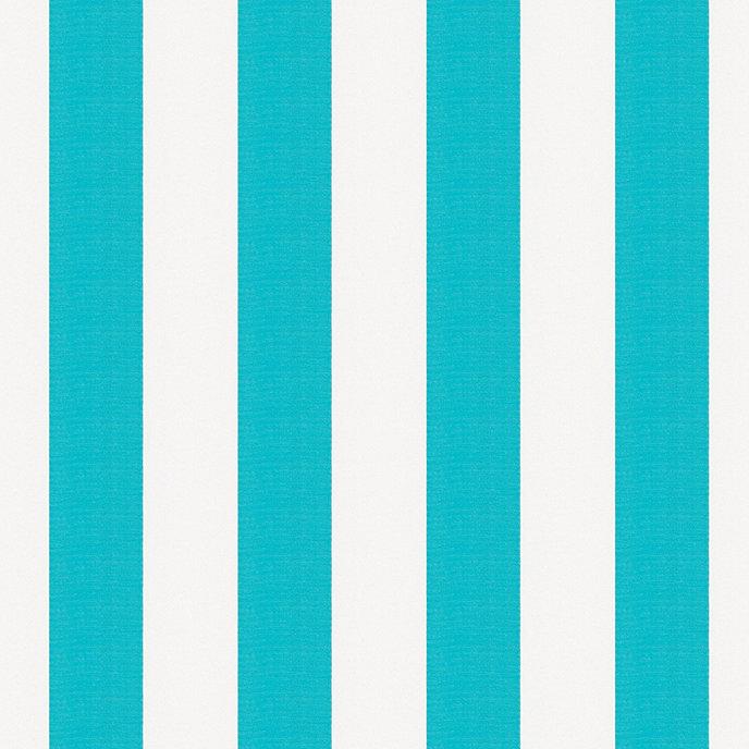 1" One Inch Turquoise and White Stripes Poly Cotton Fabric