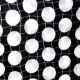 Volleyball Net Black Anti Pill Print Fleece Fabric