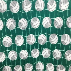 Volleyball Green Premium Anti Pill Print Fleece Fabric