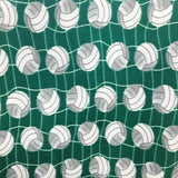 Volleyball Green Premium Anti Pill Print Fleece Fabric