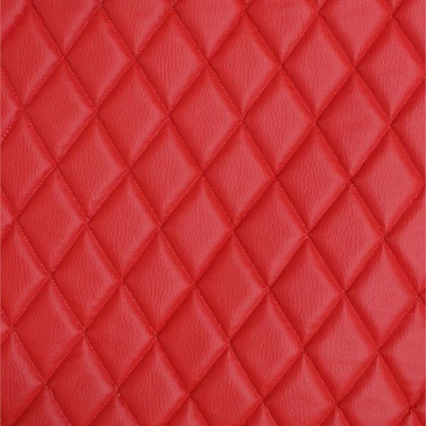 Red Diamond Quilted Solid Faux Leather Sheets, Synthetic Vinyl
