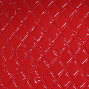 Red Glossy Quilted Vinyl Fabrics