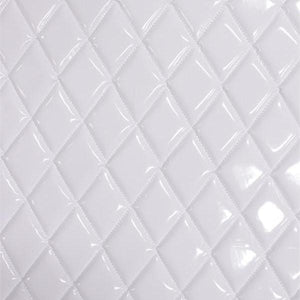 White Glossy Quilted Vinyl Fabrics