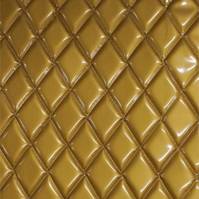 Gold Glossy Quilted Vinyl Fabrics