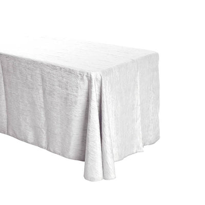 White Crinkle Crushed Taffeta Rectangular Tablecloth 90 x 132