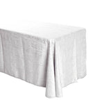 White Crinkle Crushed Taffeta Rectangular Tablecloth 90 x 156"