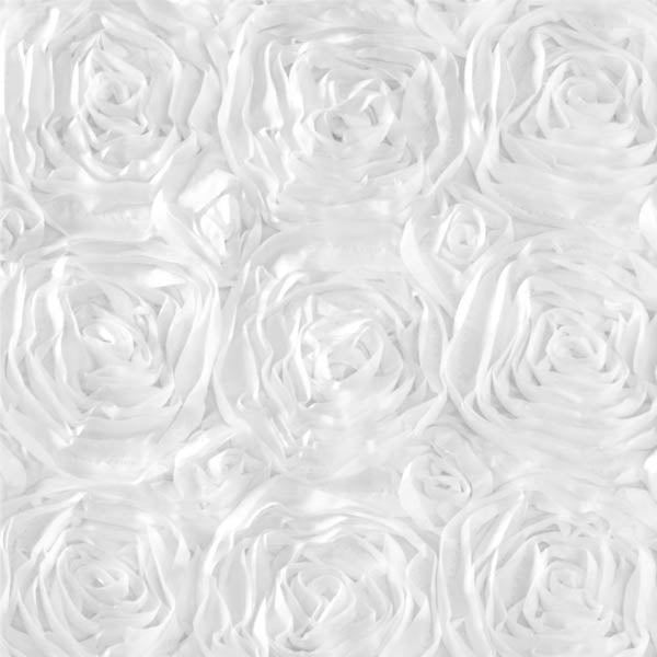 Rosette Satin White Fabric