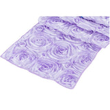 ( 3 Pack ) Lavender Rosette Satin Table Runner