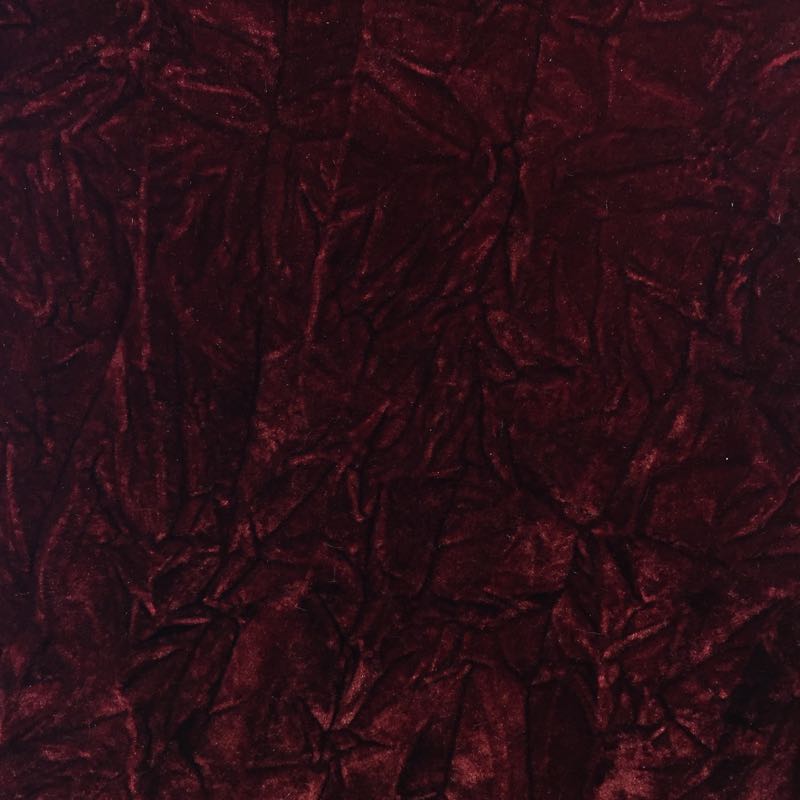 Burgundy Crushed Velvet Flocking Fabric