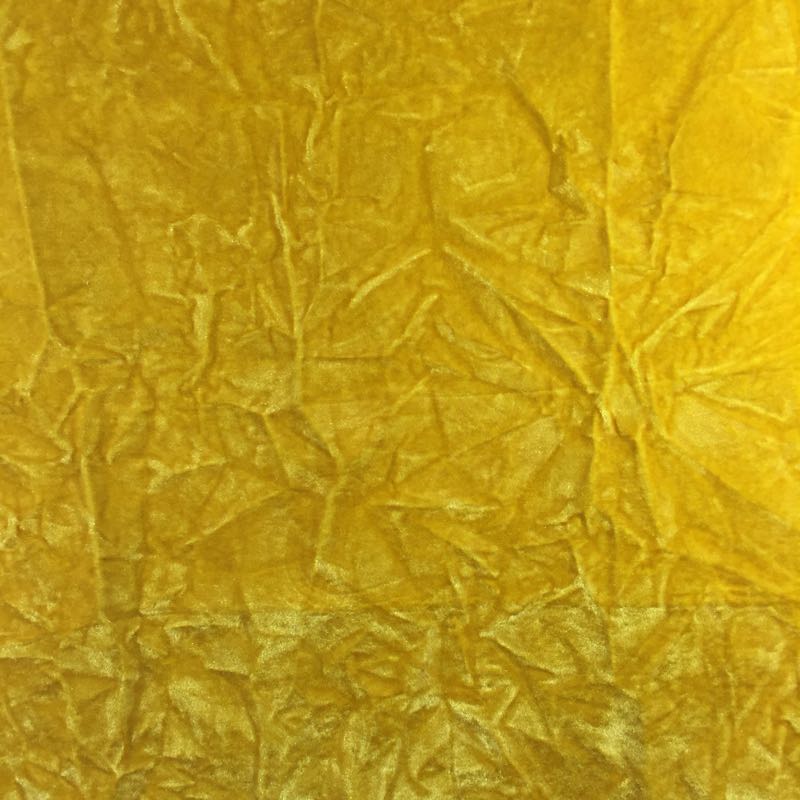Yellow Flocking Crushed Velvet Fabric