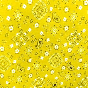 Yellow Paisley Bandana Poly Cotton Fabric