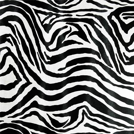 Zebra White Poly Cotton Fabric