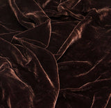 Dark Brown Silk Velvet Fabric