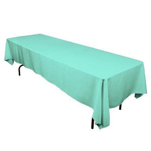 Aqua 100% Polyester Rectangular Tablecloth 60" x 126"