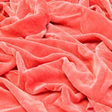 Coral Silk Velvet Fabric