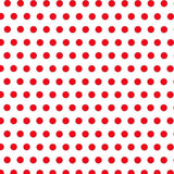 1" One Inch Red Dots on White Poly Cotton Fabric